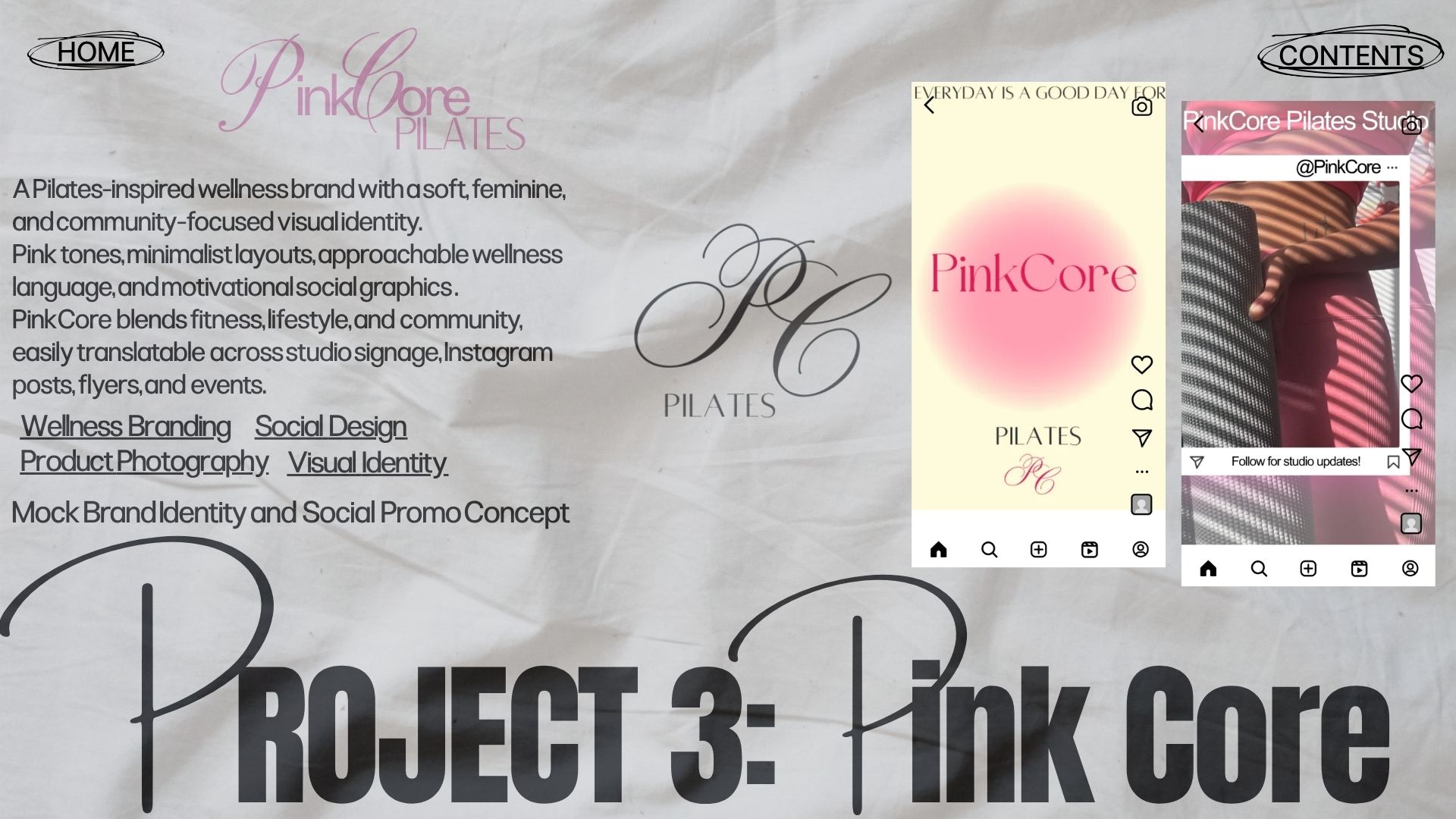 Project 3: PinkCore Pilates Mock Brand Identity