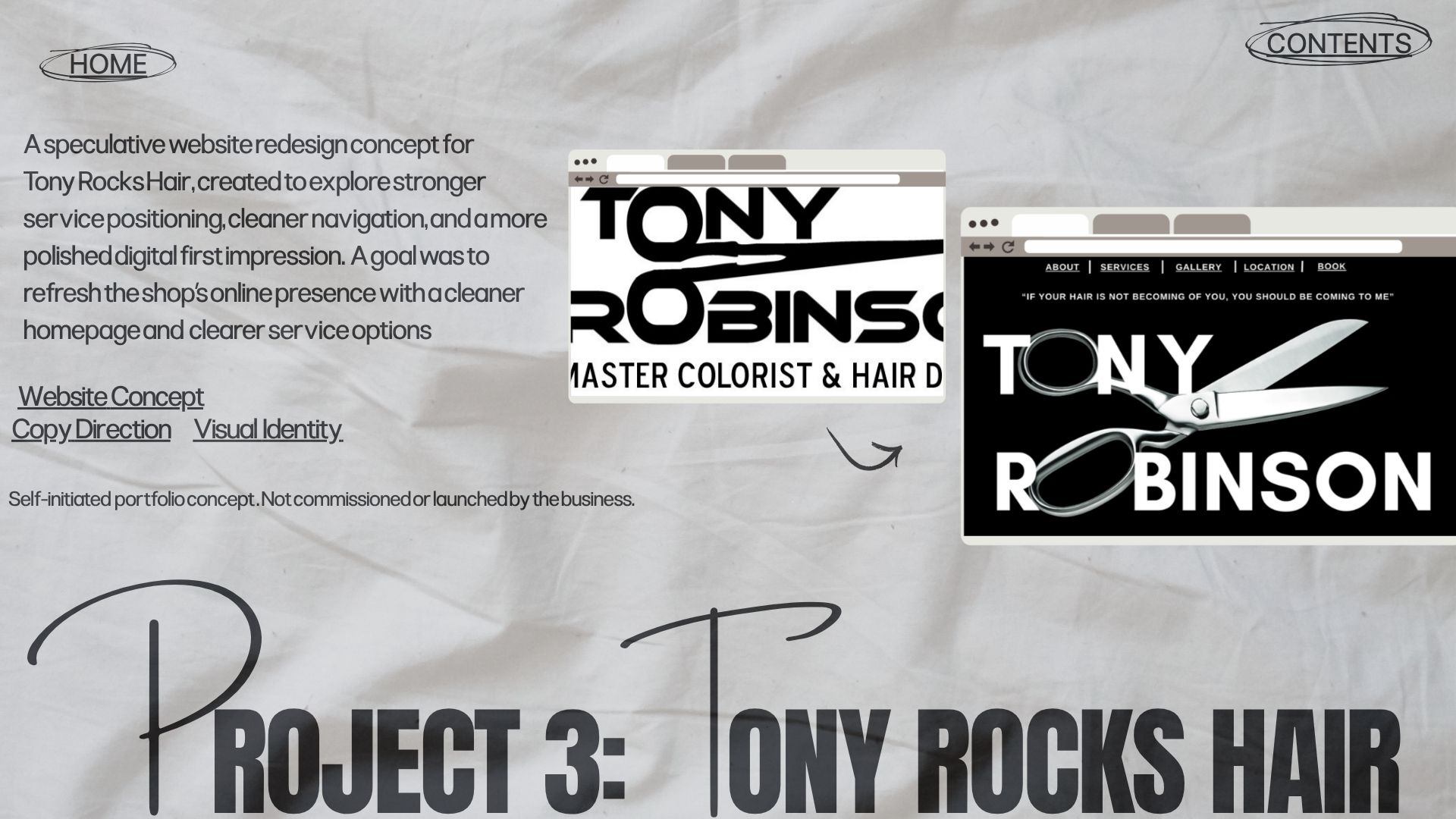 Project 4: Tony Rocks Hair Landing Page and Logo Redesign