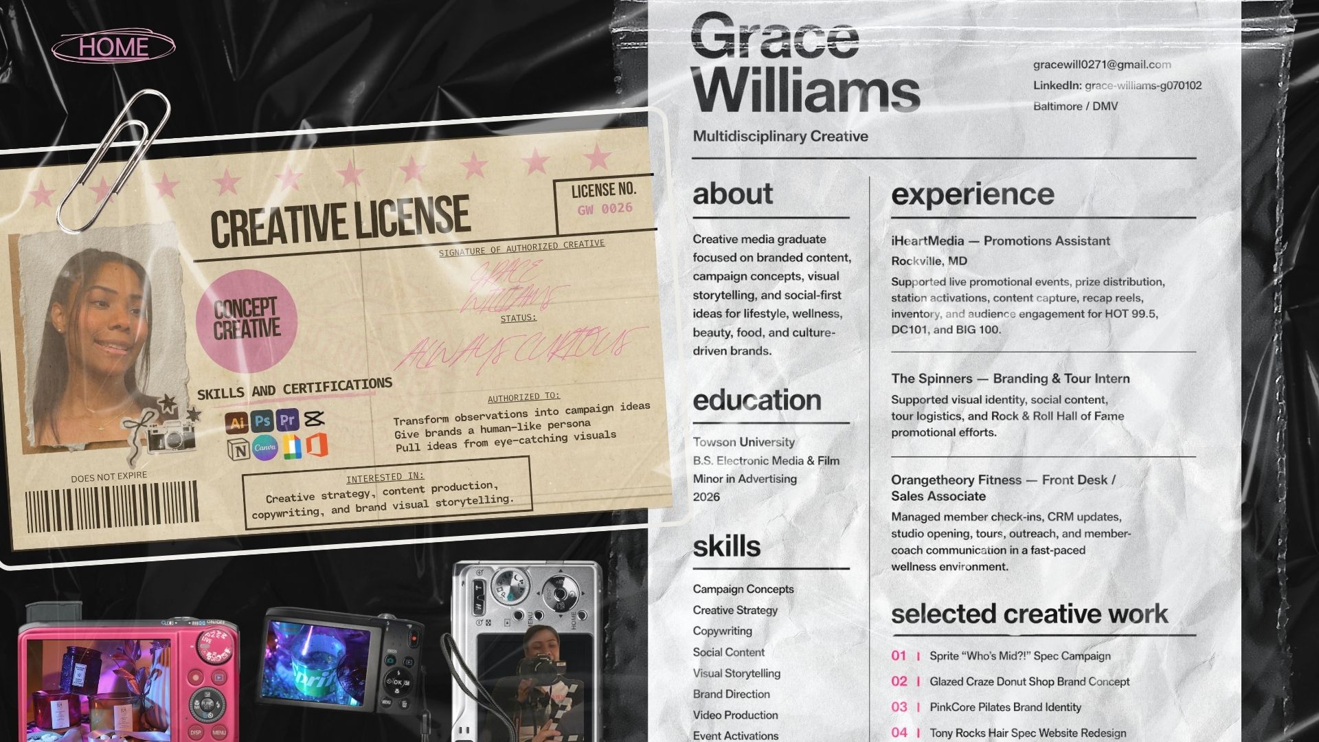 Experience and Interests — Grace Williams