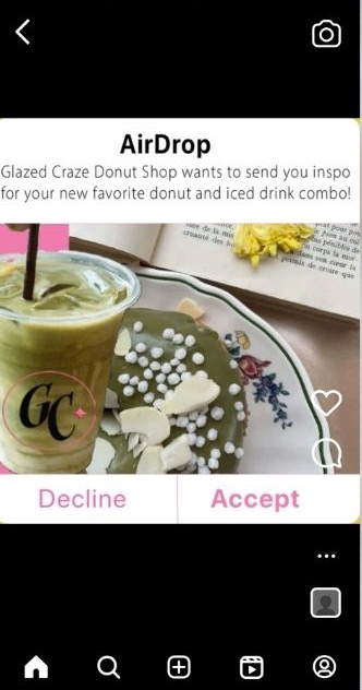 Glazed Craze AirDrop promo concept — donut and iced drink combo