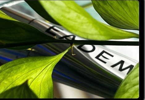 EADEM tube under green leaves — natural light mood
