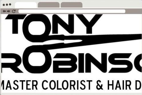 Tony Robinson existing logo — master colorist and hair designer